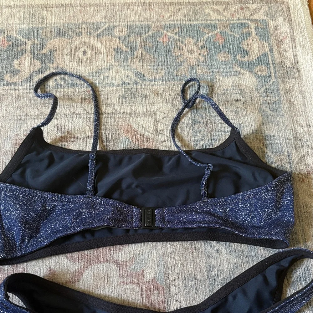 triangl swimwear navy sparkle bikini set with shimmer